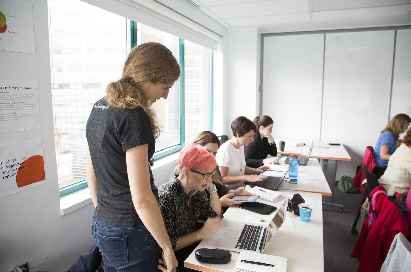 Instructor teaching students in a classroom