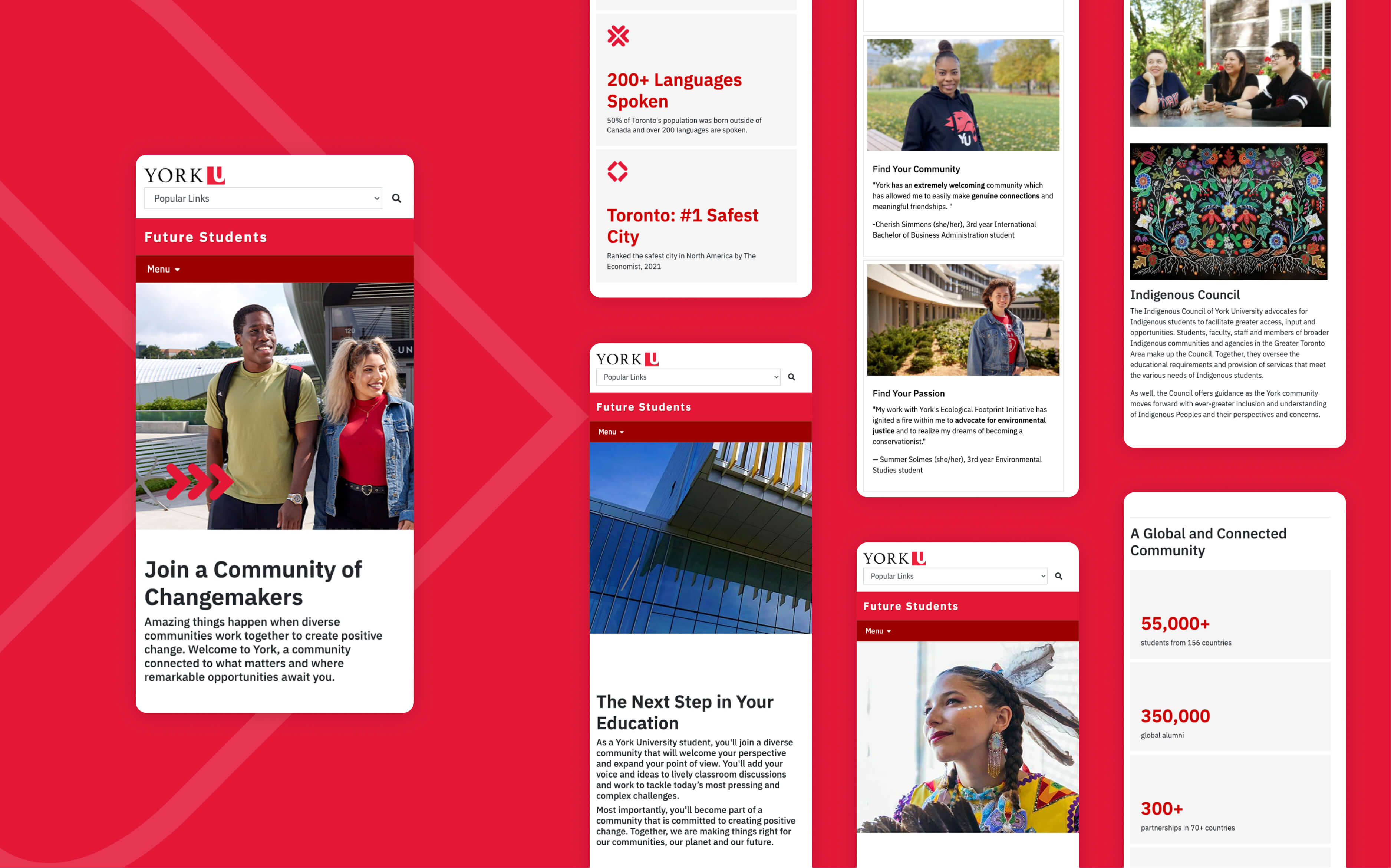 Pages mobiles de York U Future Students