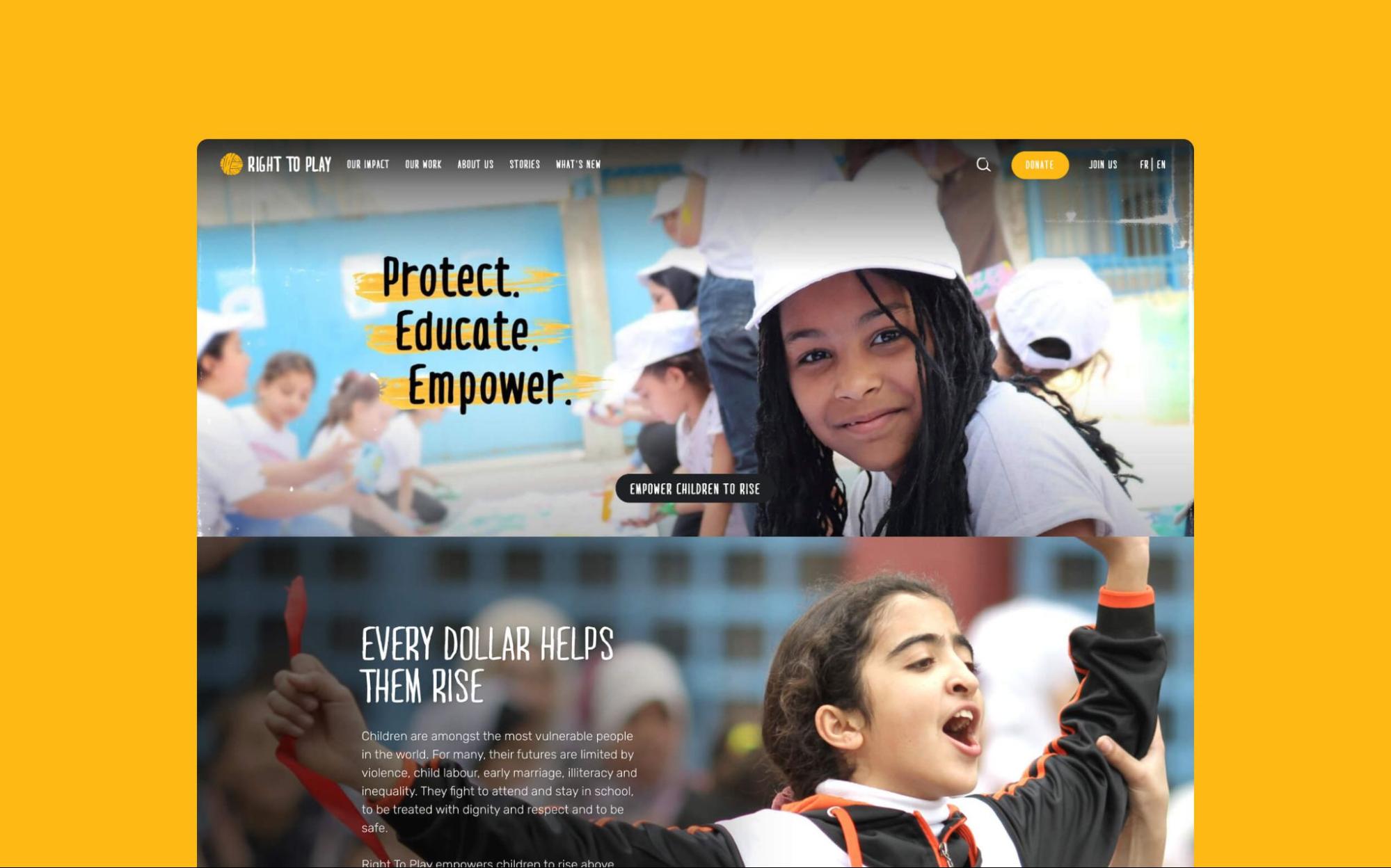 righttoplay.ca - Home Page Screenshot