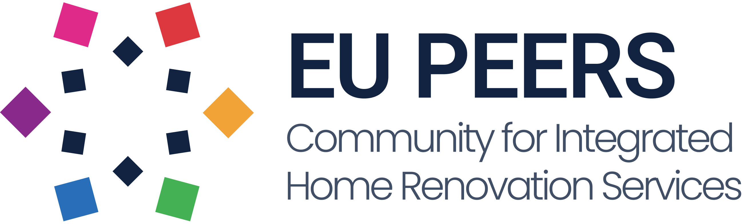 Graphic logo of EU Peers with graphic and text description