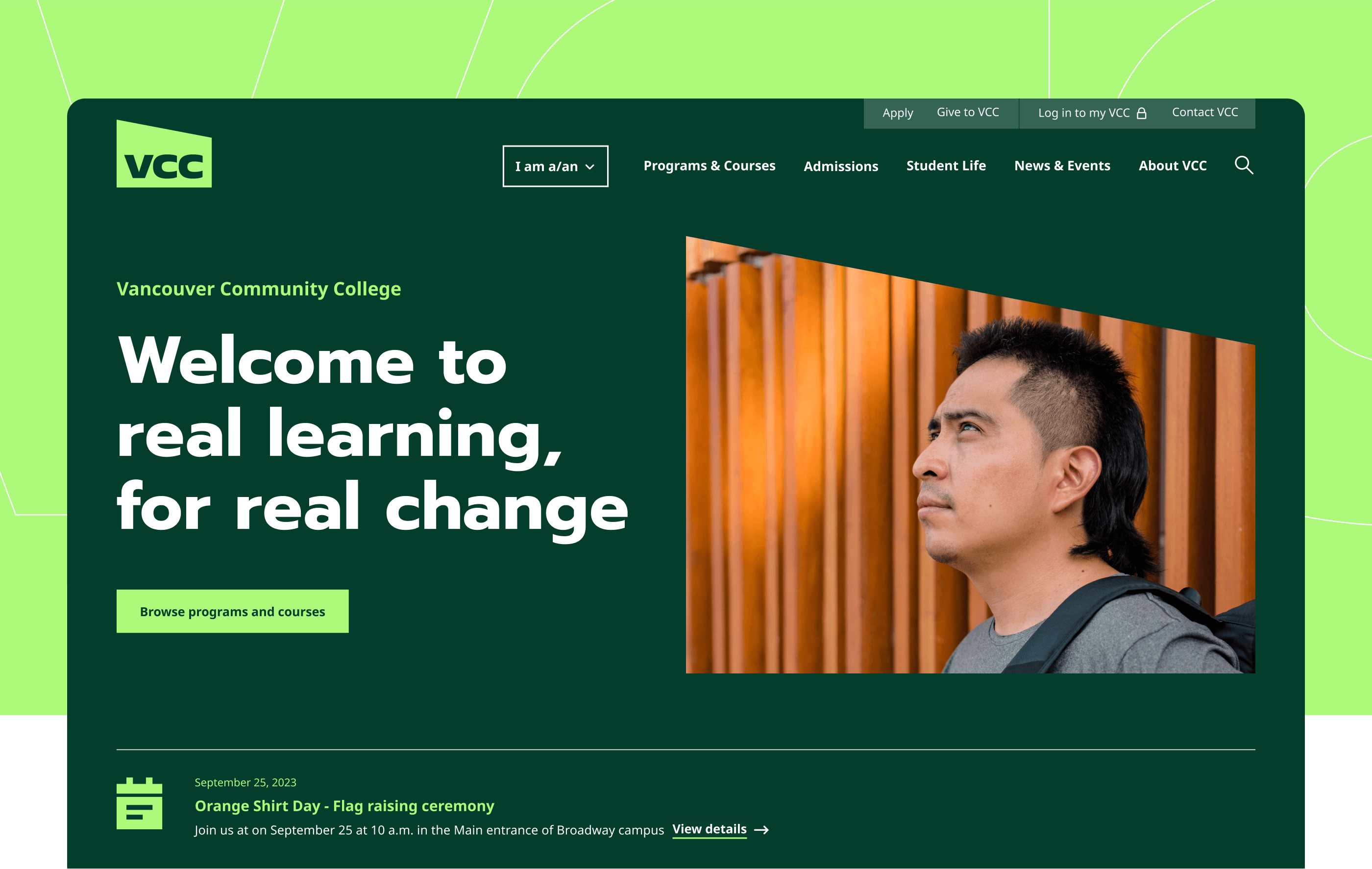 A Vancouver Community College website thumbnail.