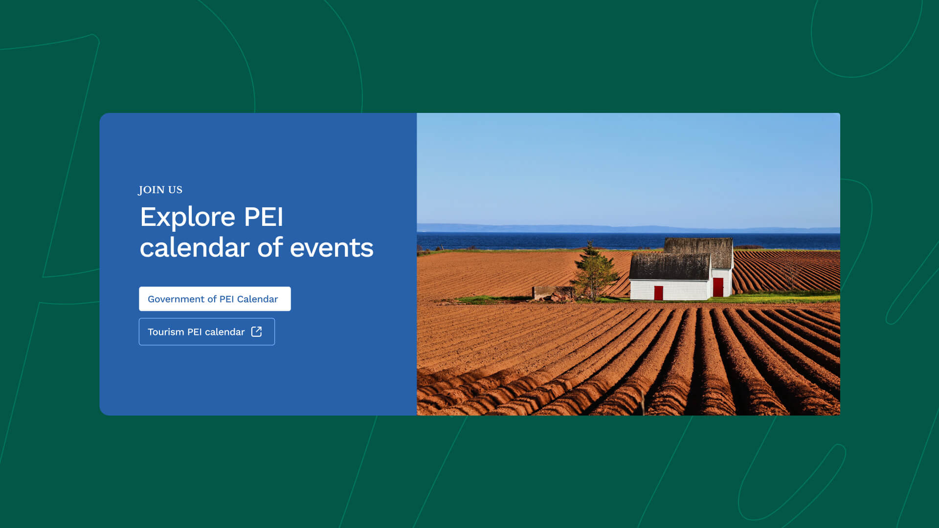 A screenshot of a postcard inviting users to consult the calendar