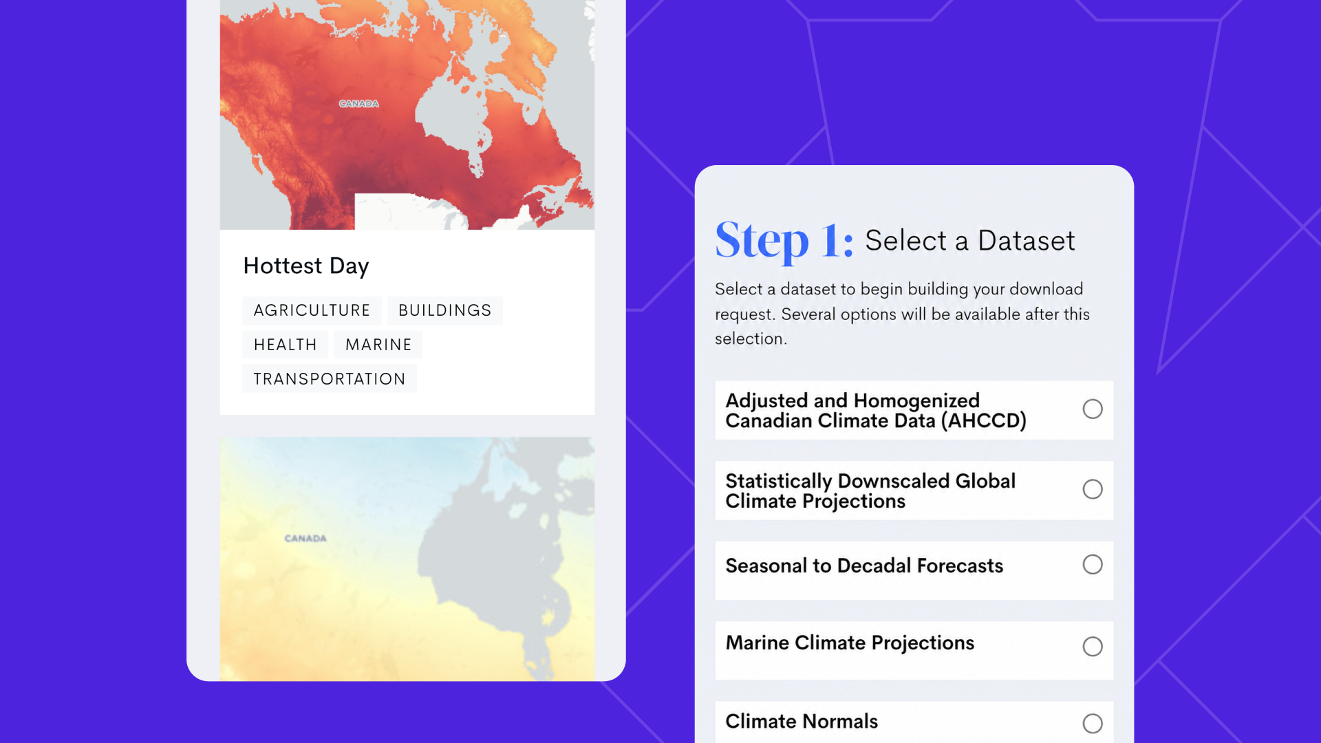 Two screenshots of the Climate Data website