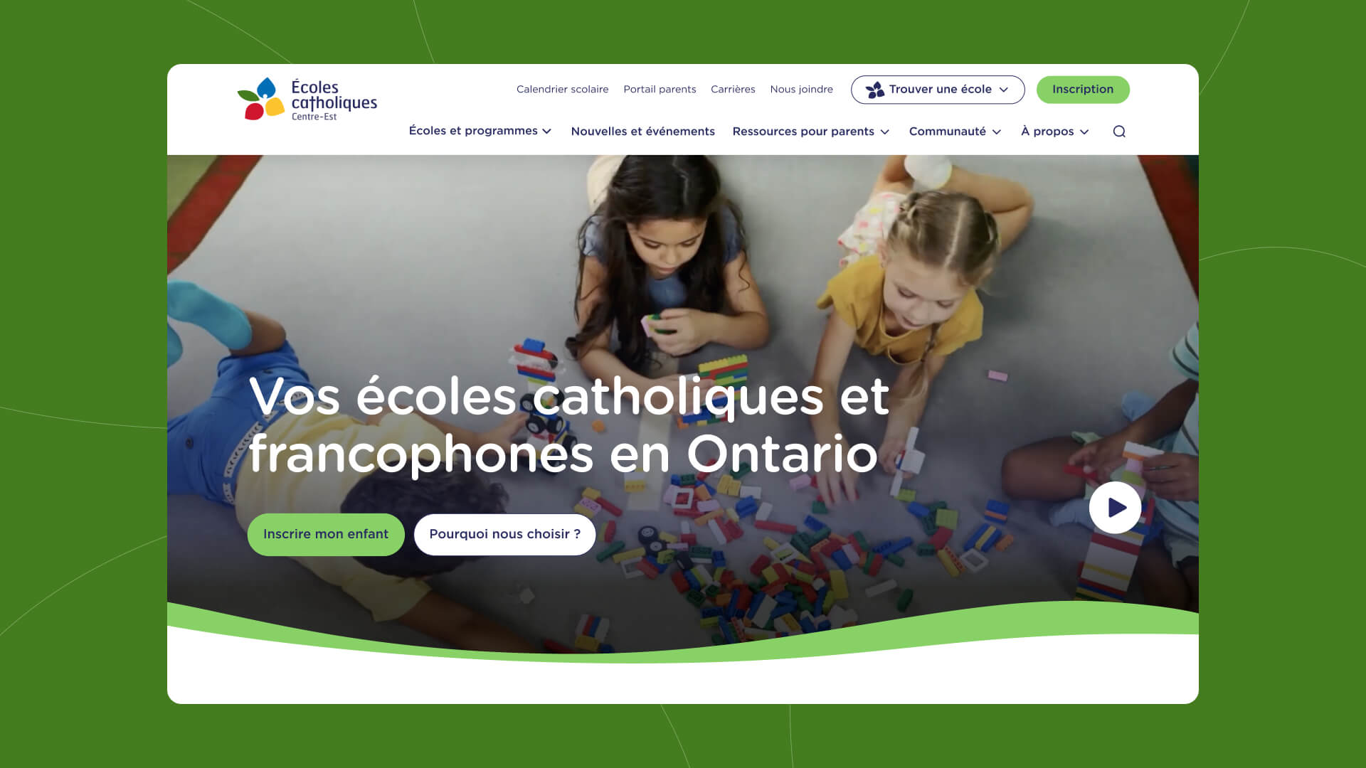 Page d'accueil du site CECCE