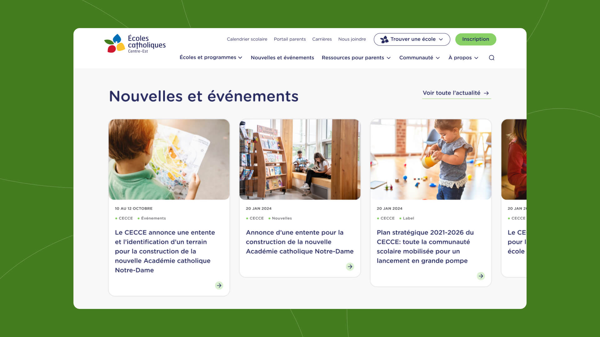 Capture d'écran du site CECCE
