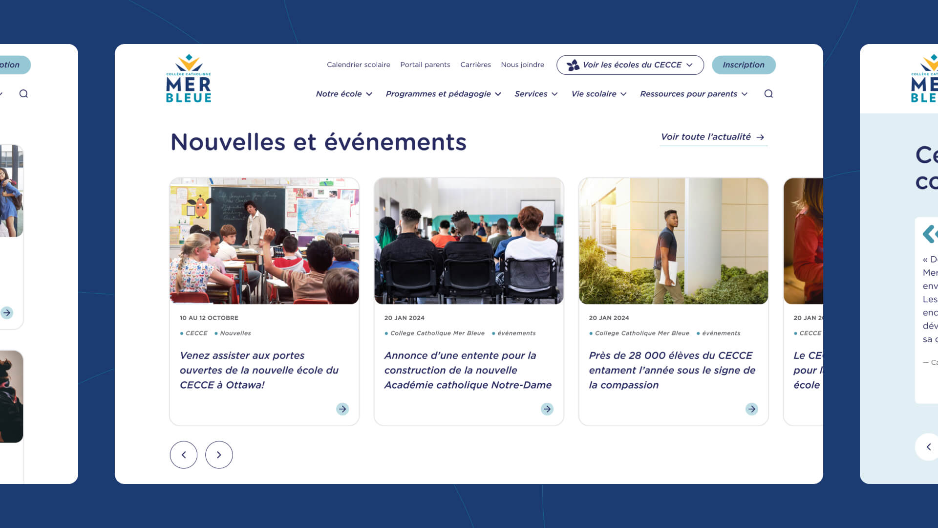 Capture d'écran du site CECCE