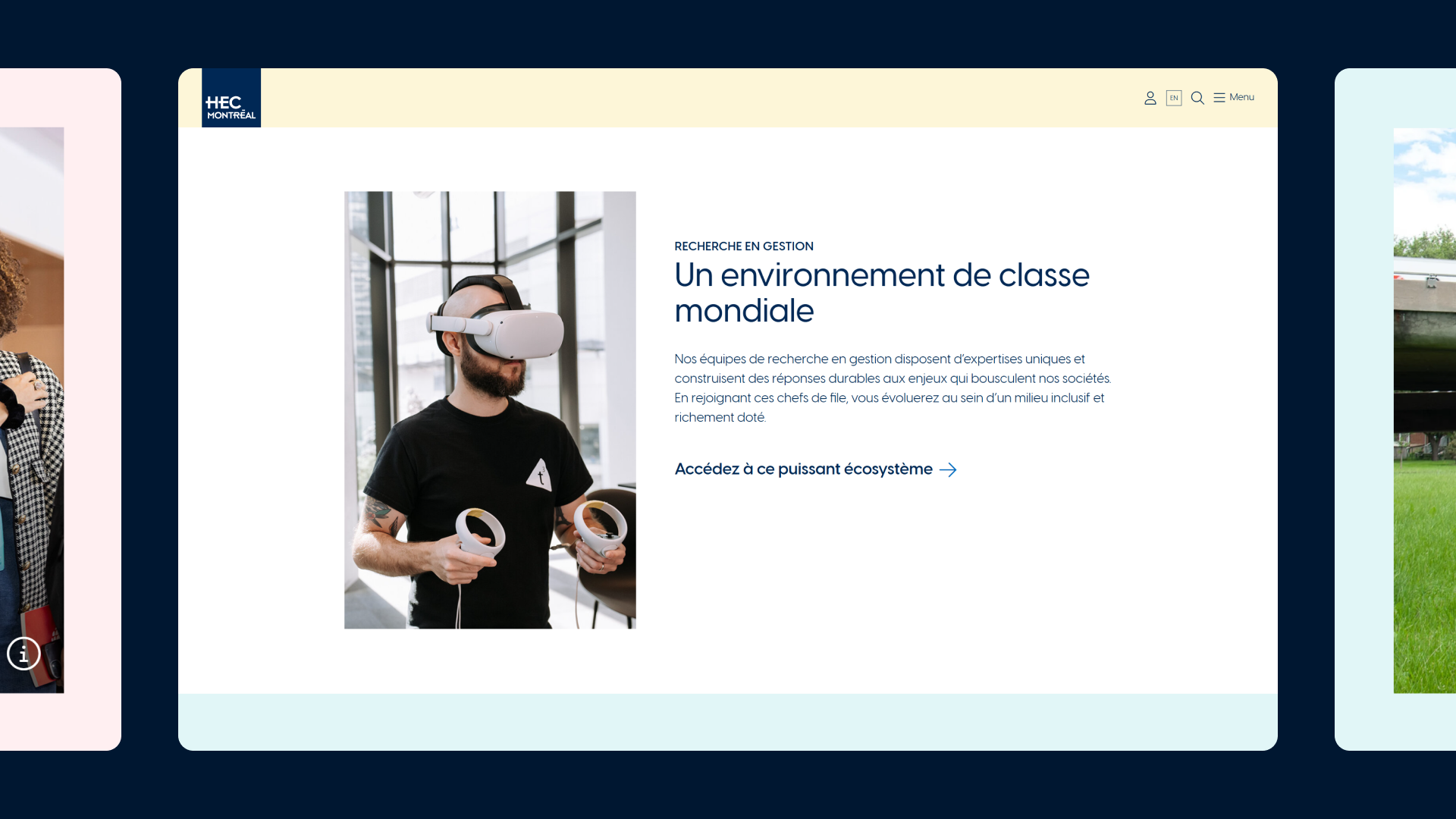 Capture d'écran du site web de HEC Montréal