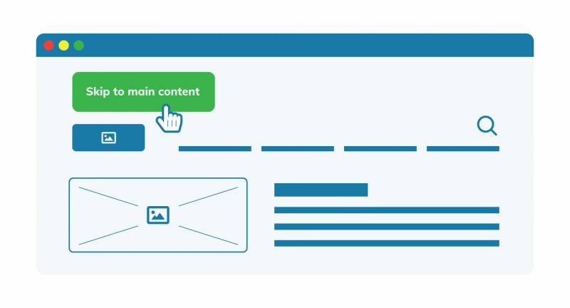 Page with 'skip to main content' button