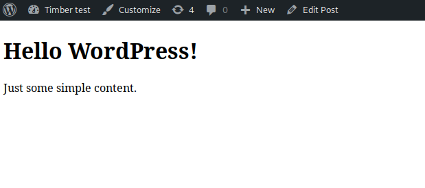 A view of the front-end in WordPress.