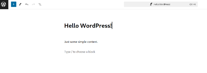 A view of the back-end in WordPress.