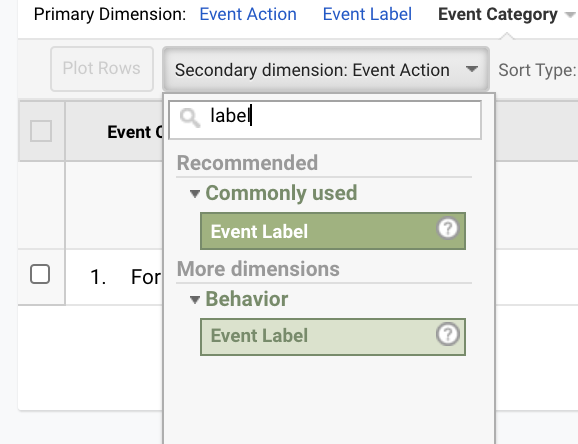 Identify label analytics event