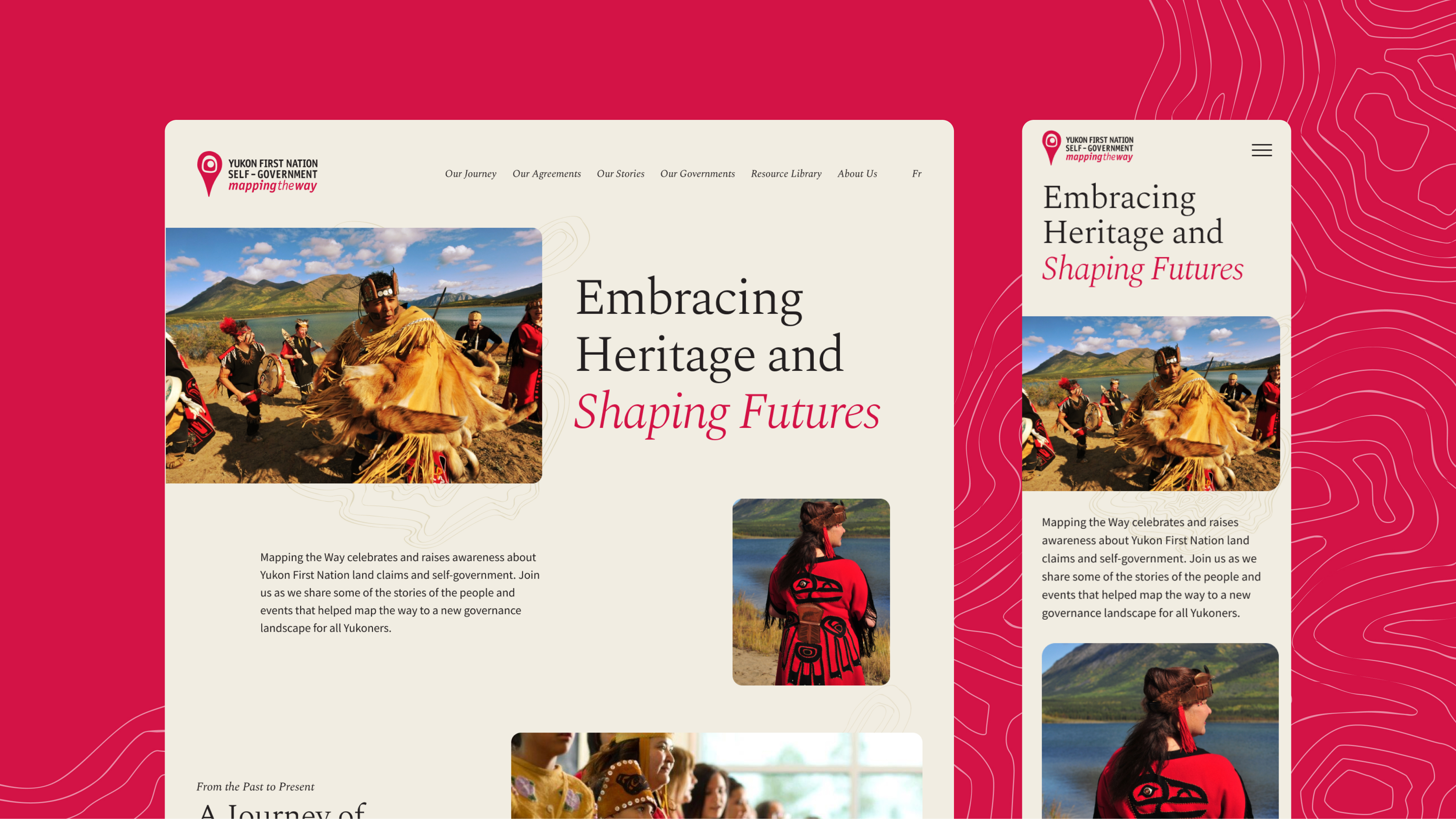 A web page titled “Embracing Heritage and Shaping Futures”