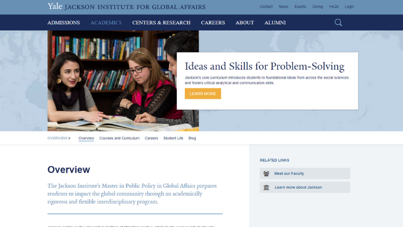 Yale Jackson Institute Homepage