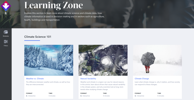 The Learning Zone on the Climate Data website