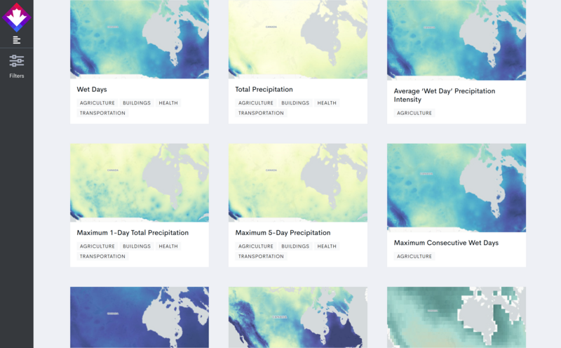 Climate Data maps tool variables