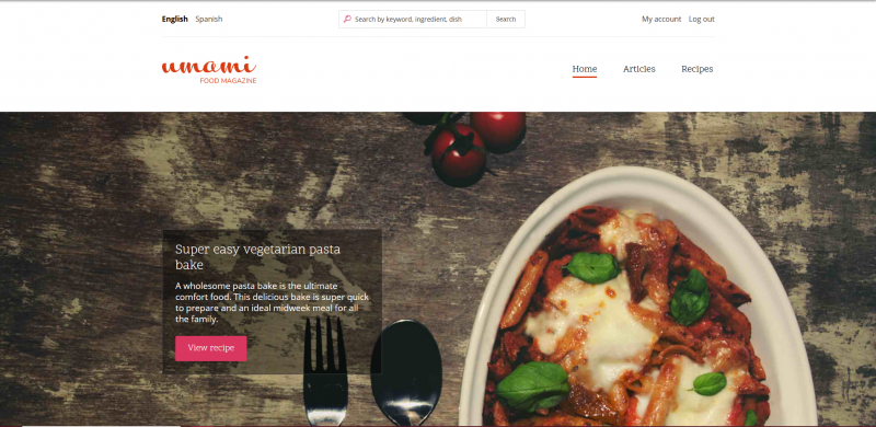 An contrast example using the Umami demo theme for Drupal