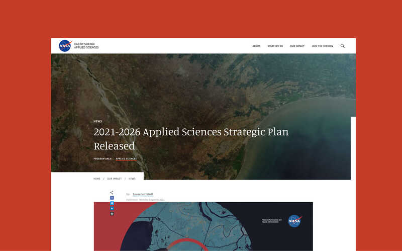 NASA Earth Sciences Applied Sciences - News