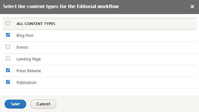 Applying the content workflow in Drupal