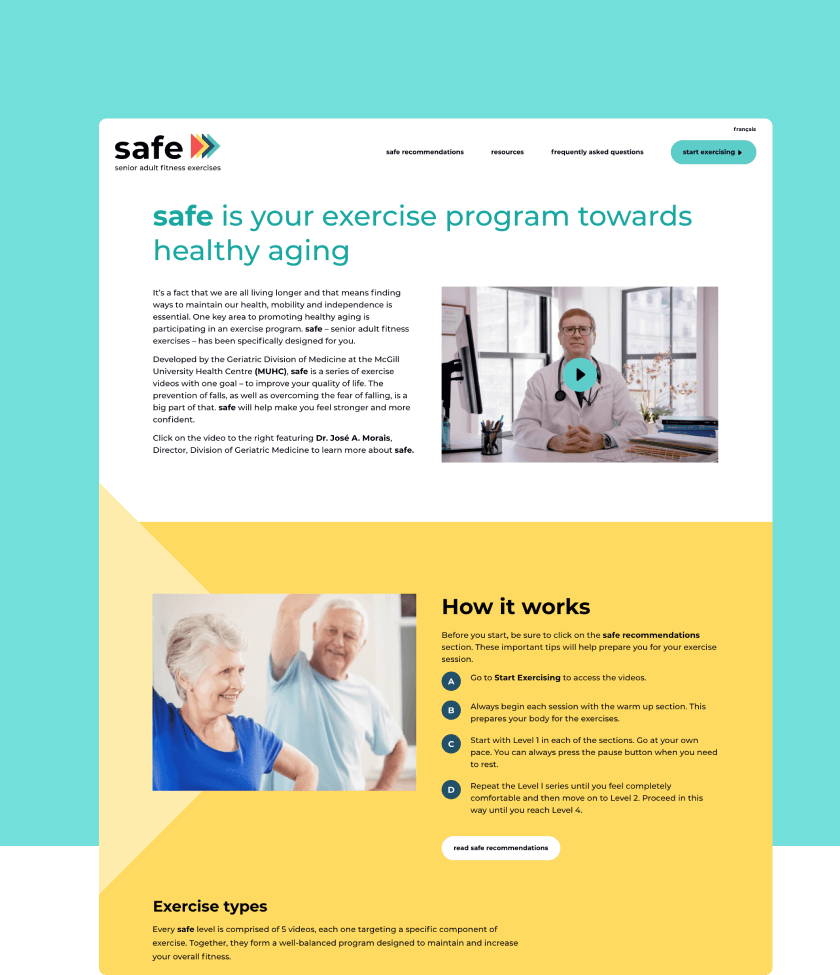 A User-Friendly Website with Video Tutorials to Encourage Seniors to Exercise