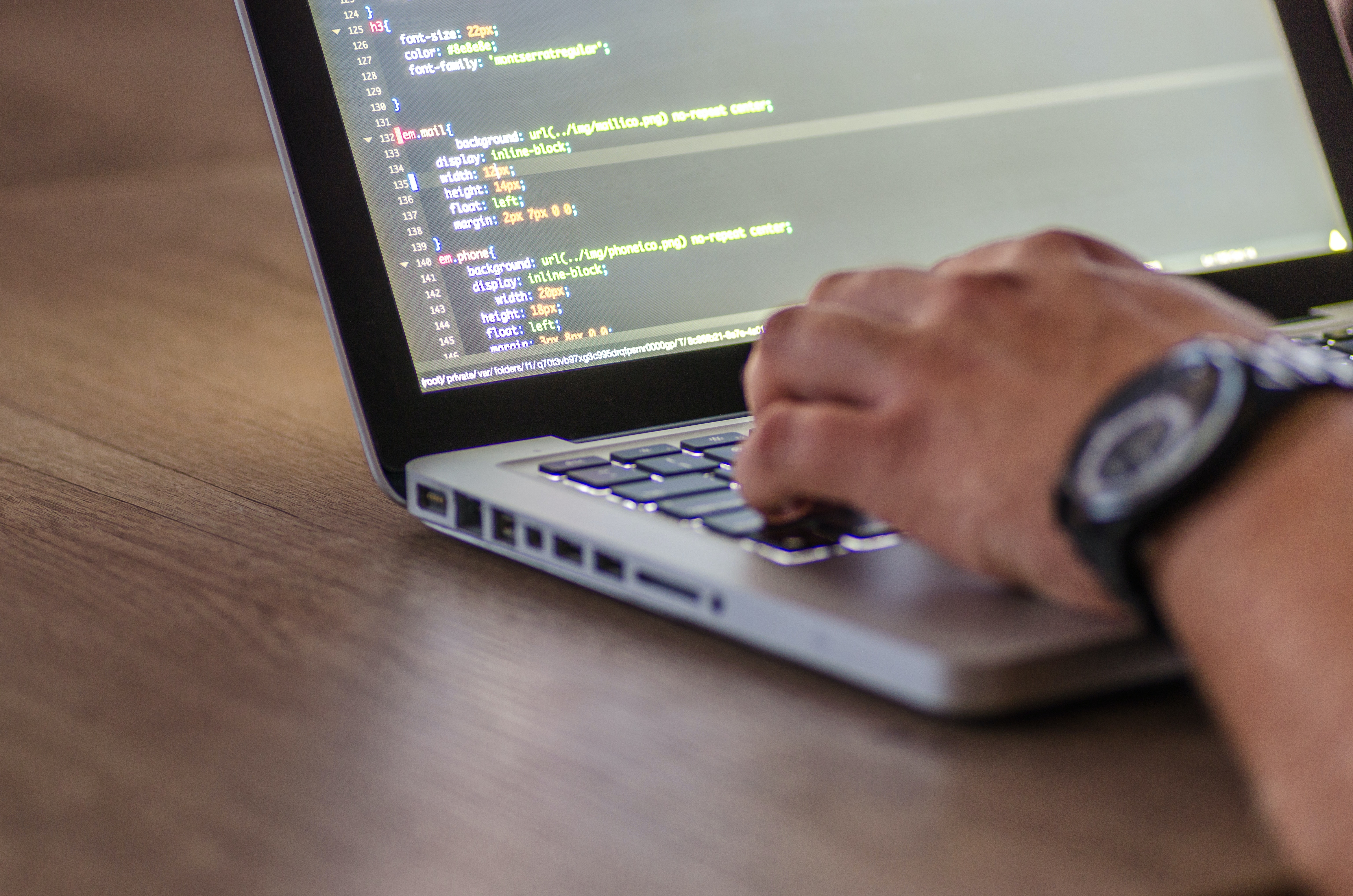 Web developer working