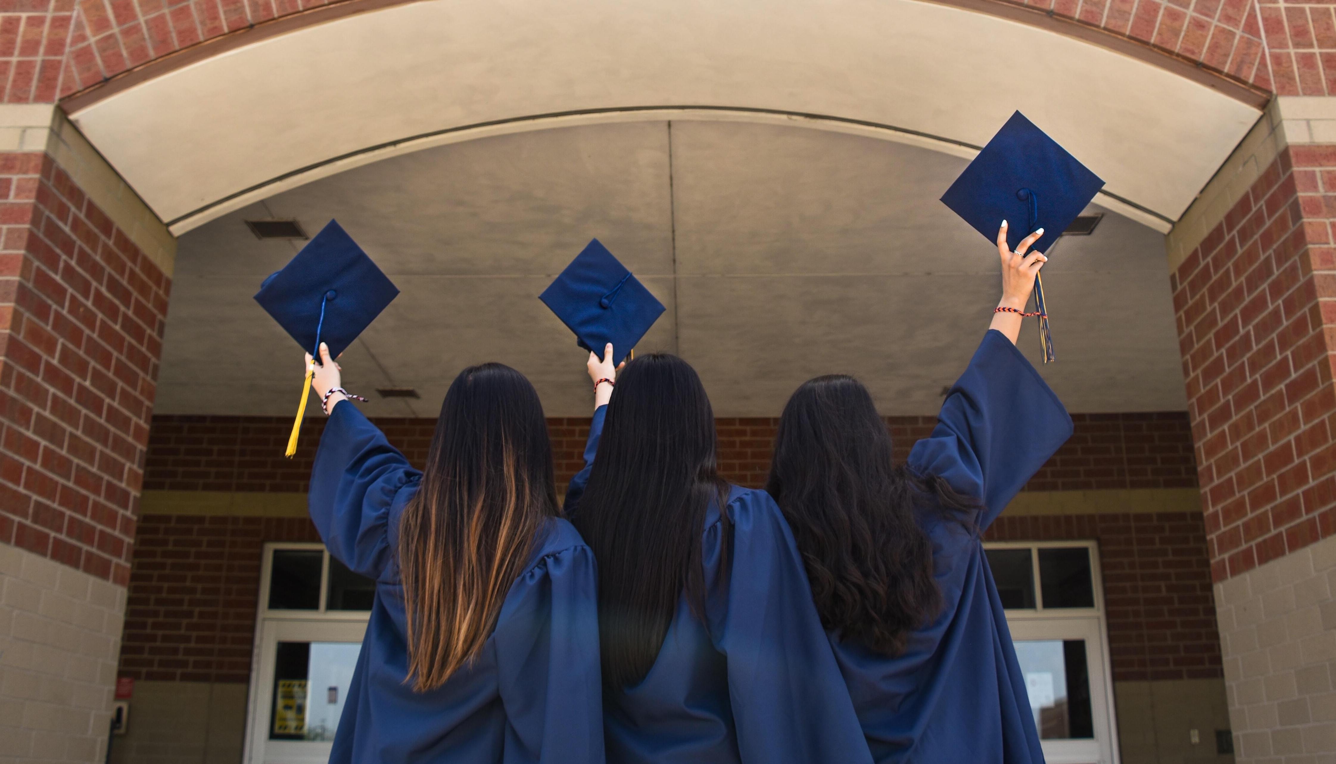 students on graduation day