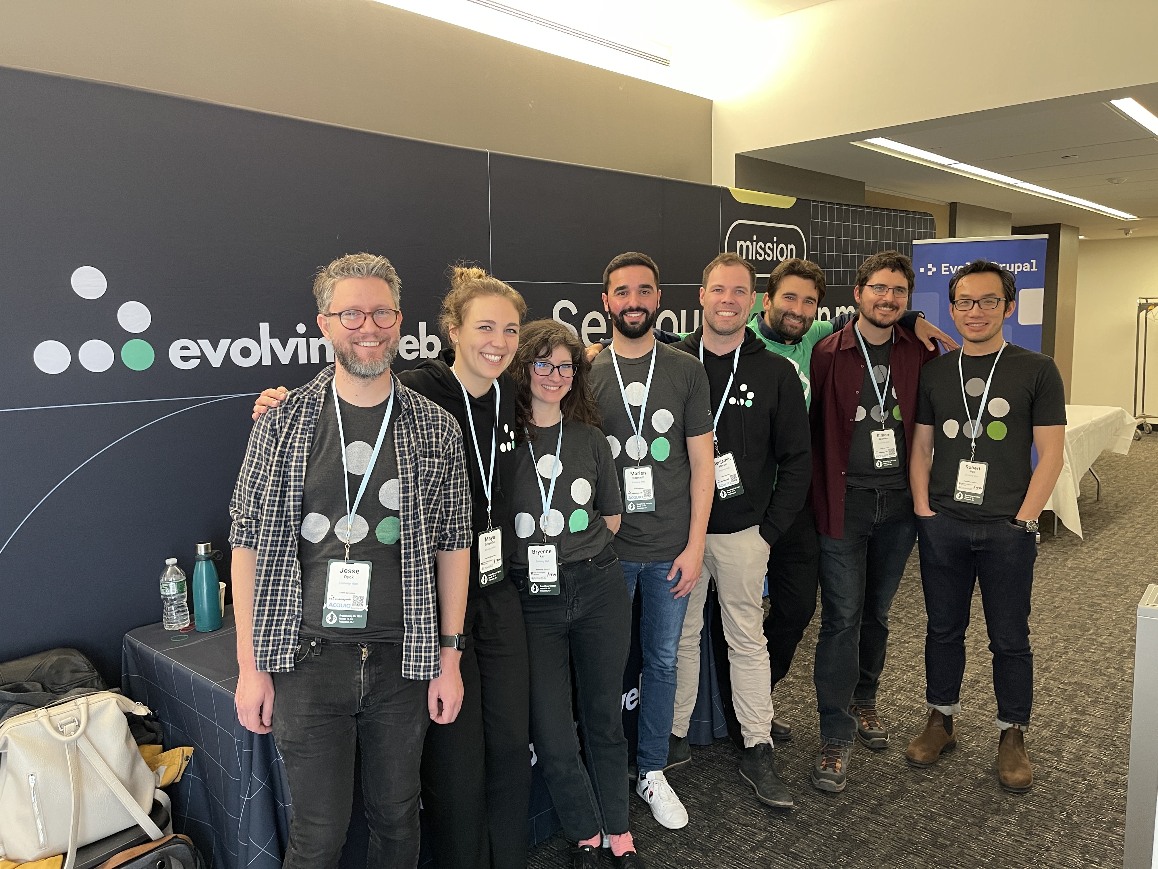 A photo of the Evolving Web team at Drupal Camp