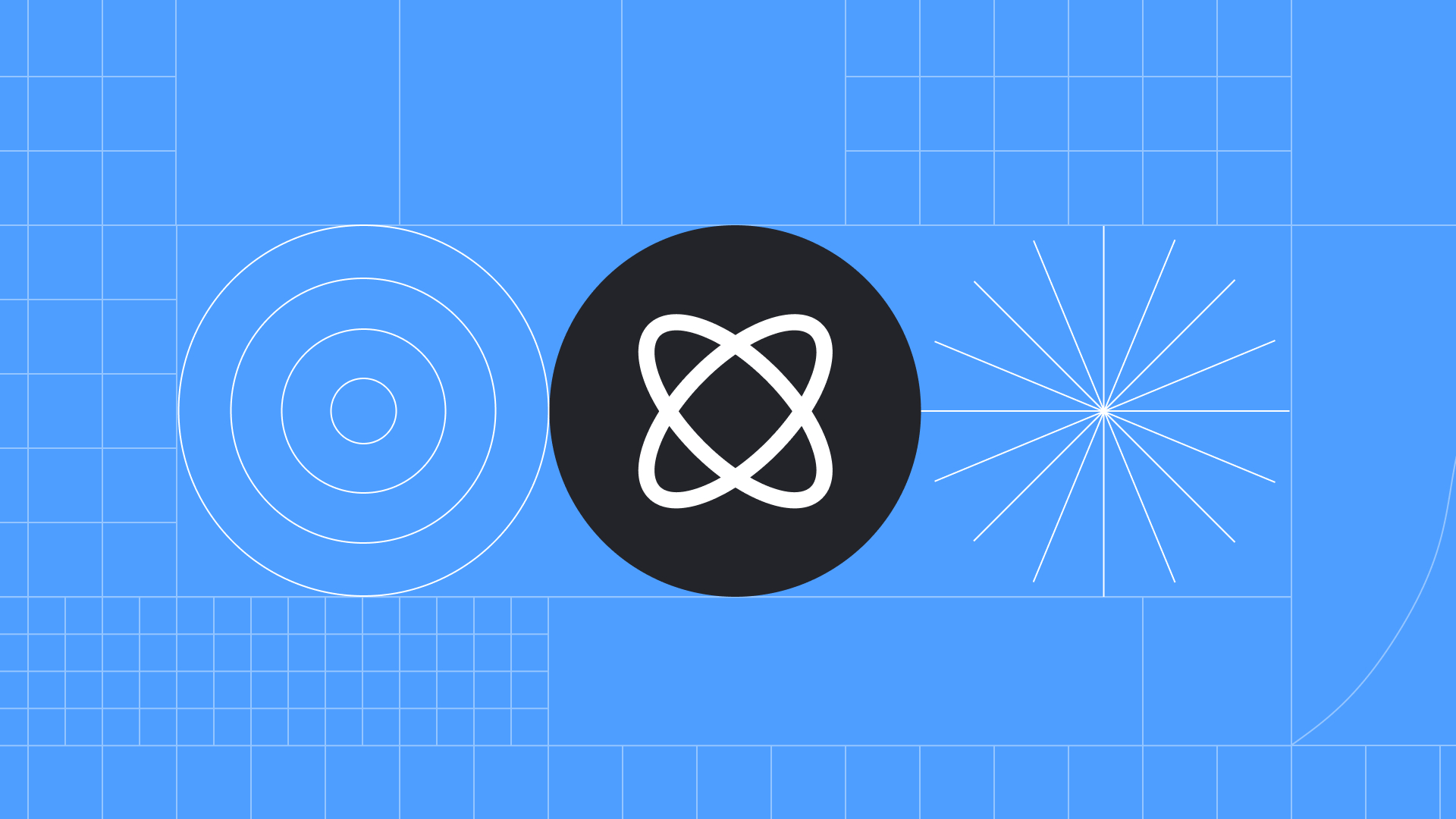 A branded graphic with three images on a blue background symbolizing digital innovation