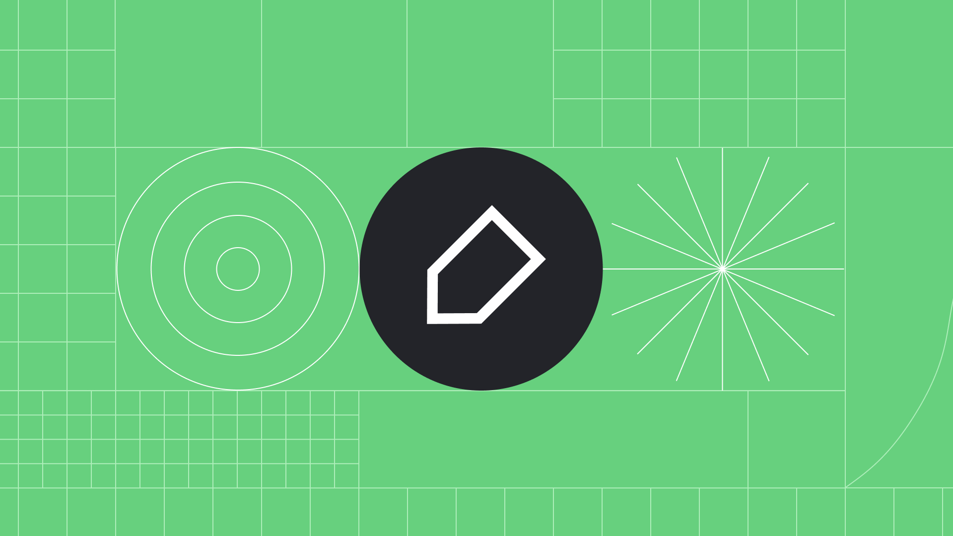 A pencil icon on a green pattern background