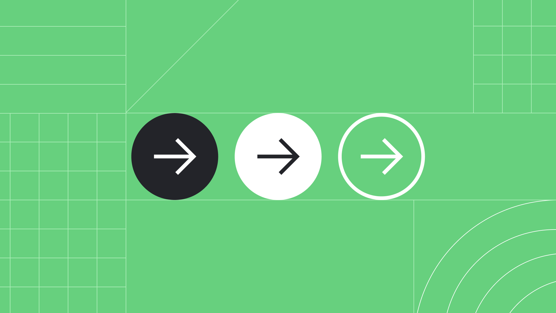 three arrow icons on a green background