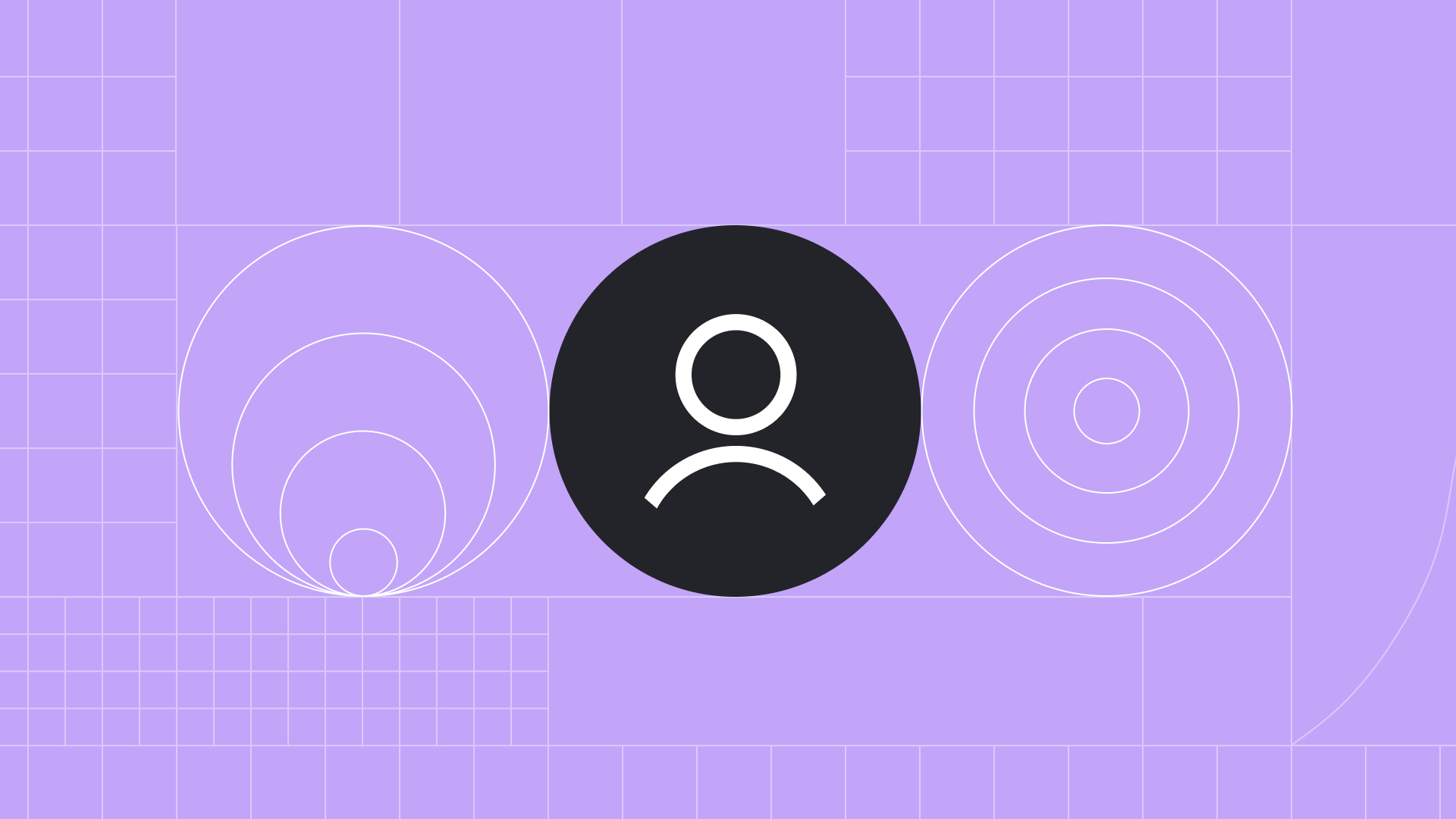 A person icon on a purple background