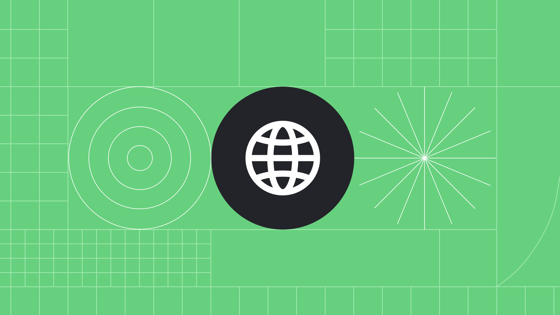 Black and white web icon on a green background