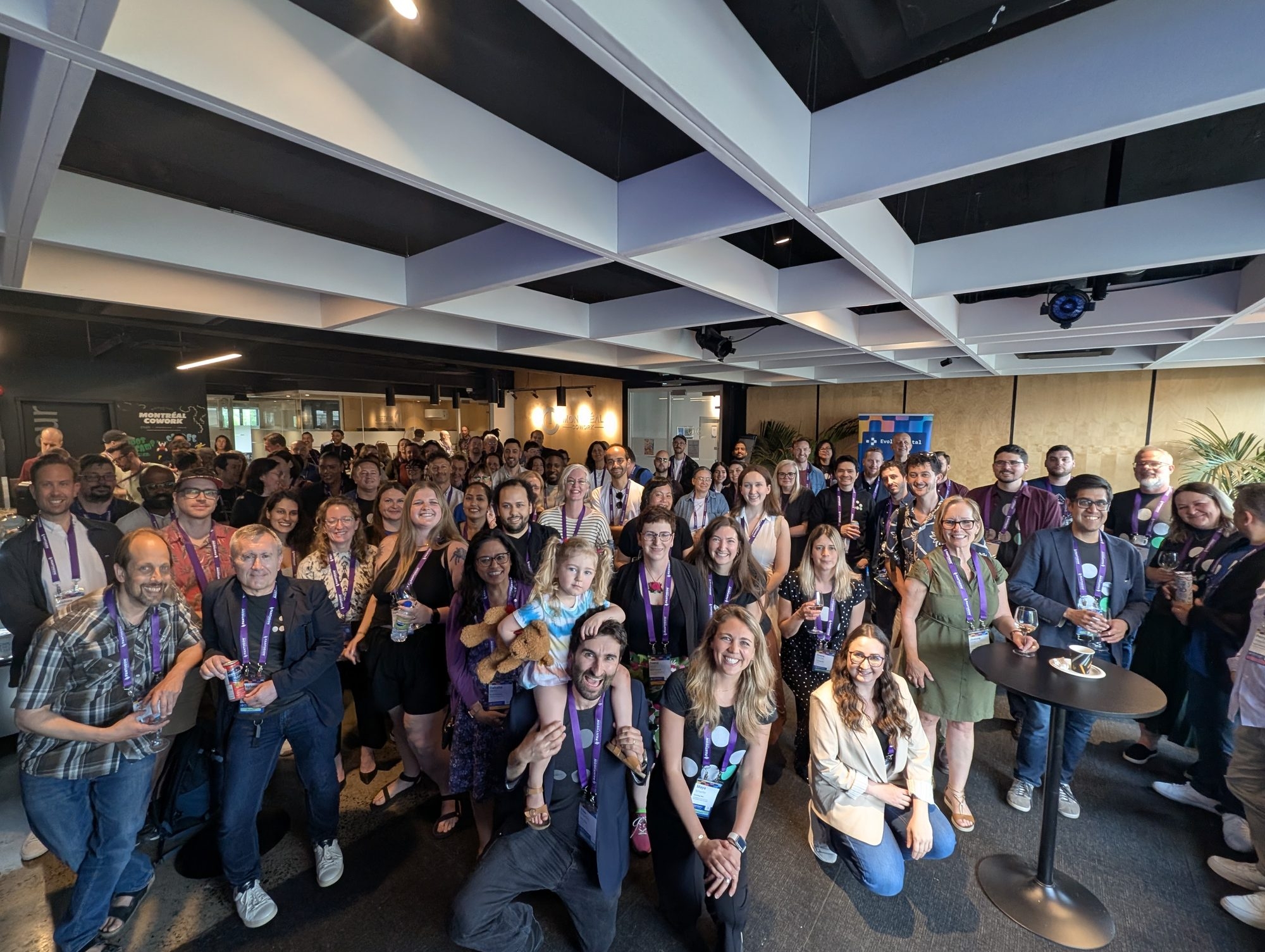 A large group photo of attendees at EvolveDigital from the end of the day