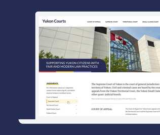 Yukon Courts website screenshot