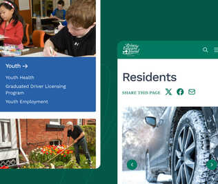 A screenshot of the two mobile pages