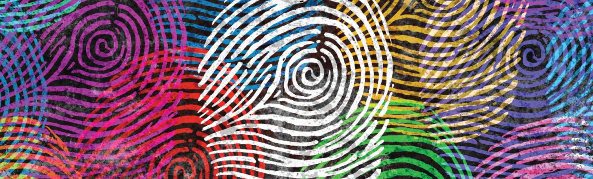 Pattern of colorful fingerprints