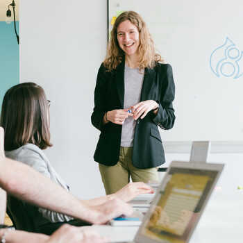 Suzanne providing Drupal training