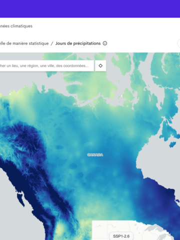 Screenshot of maps tool on ClimateData.ca