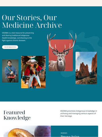 A screenshot of the OSOMA homepage