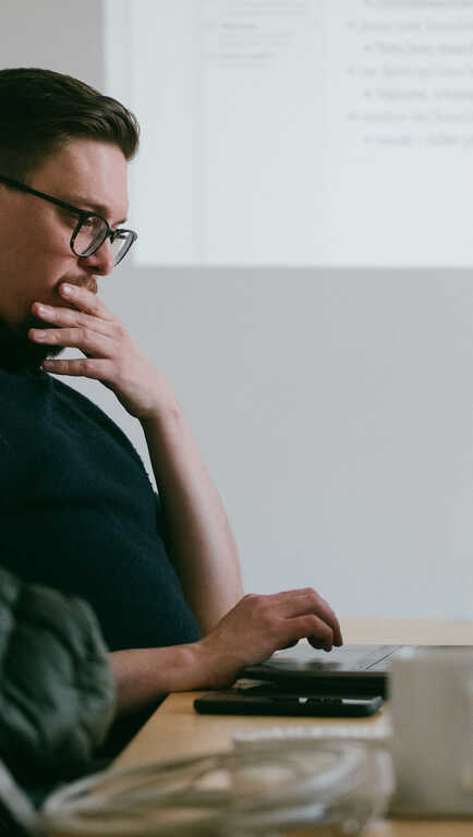 Person in front of laptop