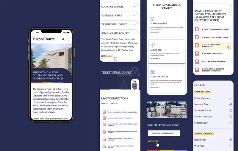 Yukon Courts mobile design