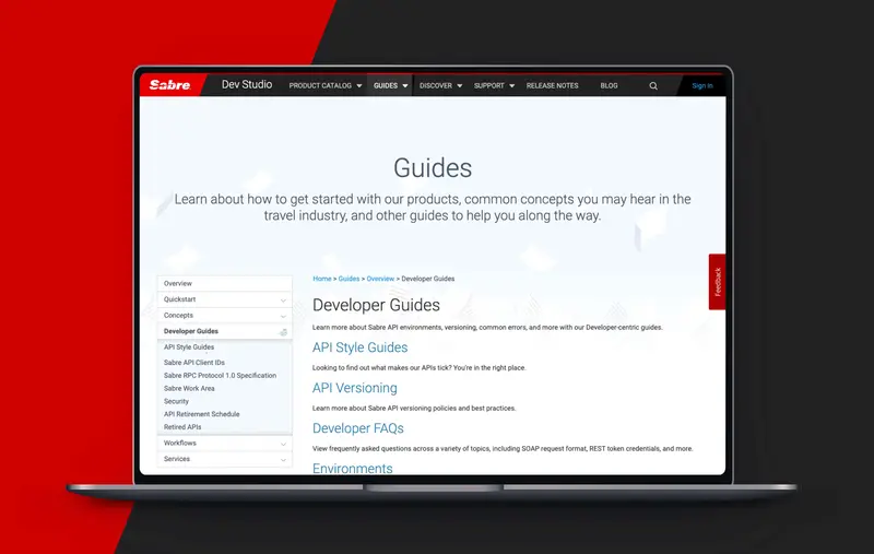 Sabre airlines guides design
