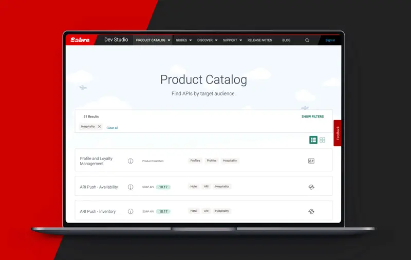 Sabre product catalog