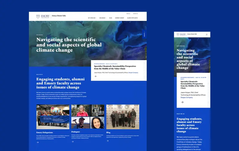 Page d'accueil du site Web Climate Talks