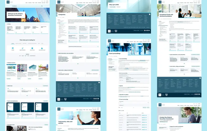 Ontario securities website design view