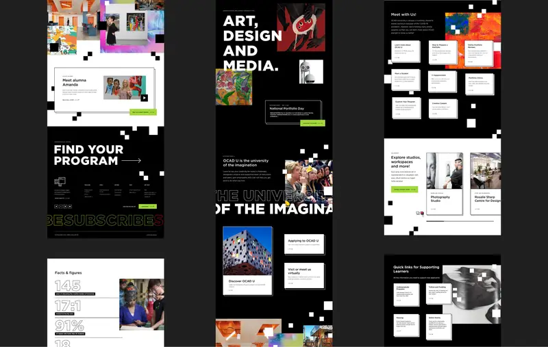 Desktop views of OCAD page