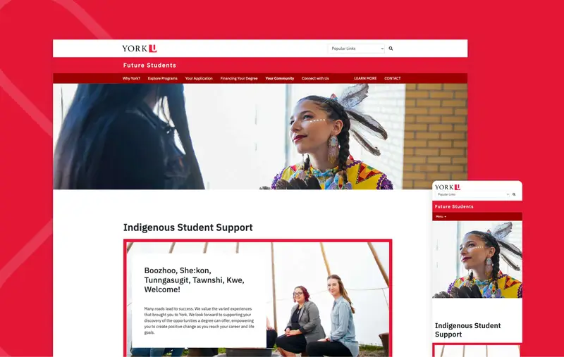 Page web de York U Future Students