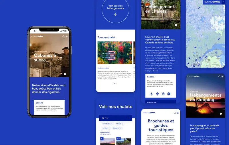 Conception pour la version mobile du site web de Tourisme Québec