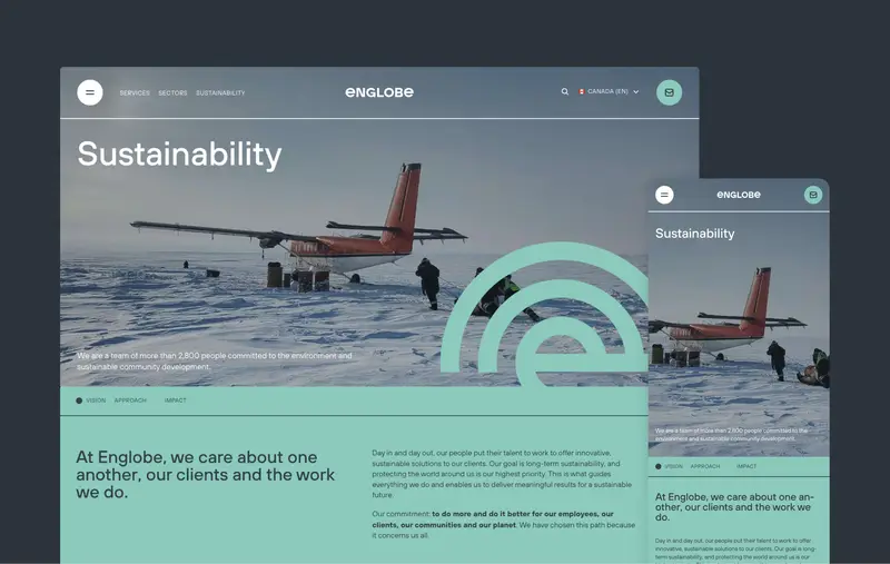 Englobe's Sustainability landing page