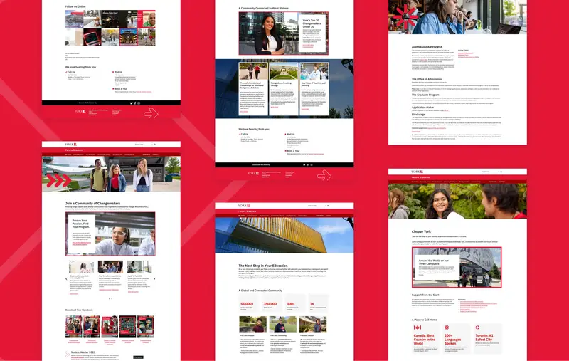 Pages web de York U Future Students