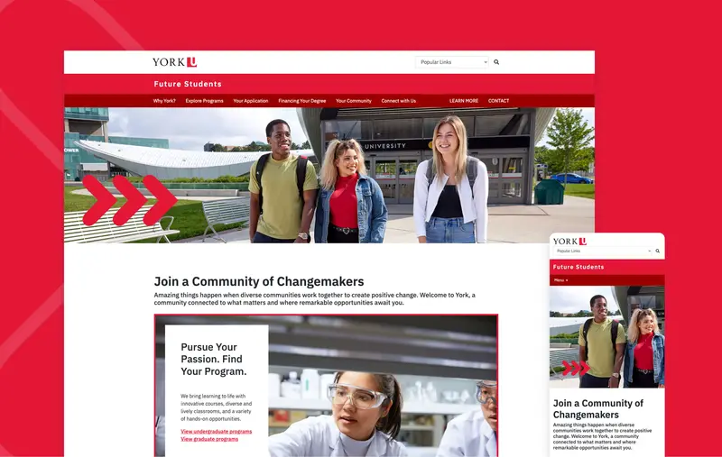 Page d'accueil de York U Future Students